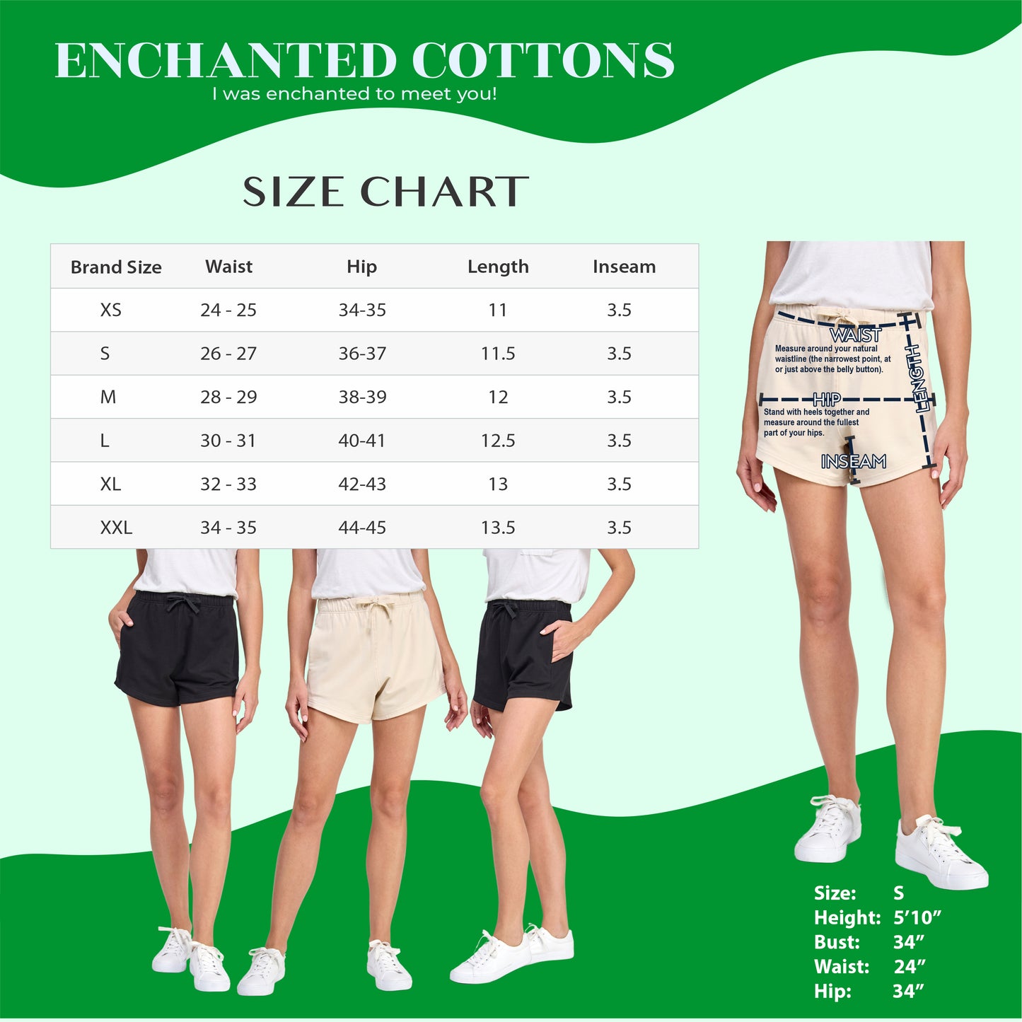 Women's GOTS Certified Organic Cotton Black French Terry High Rise Sweat Shorts Comfy Workout Lounge with Pockets